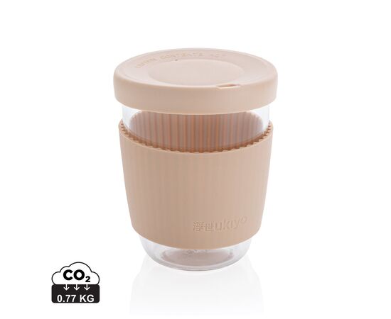 Ukiyo borosilicaat glas met siliconen deksel en sleeve Bruin - Ukiyo P432.709