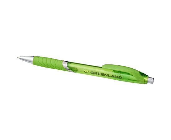 Turbo doorschijnende balpen met rubberen grip Lime - Unbranded 10736404