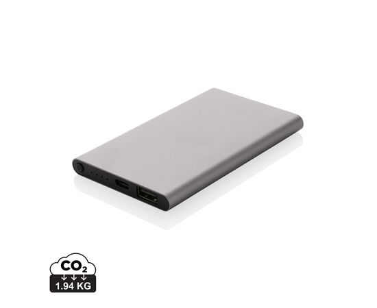RCS gerecycled plastic/alu 4000 mah powerbank met type C Antraciet - XD Collection P322.420
