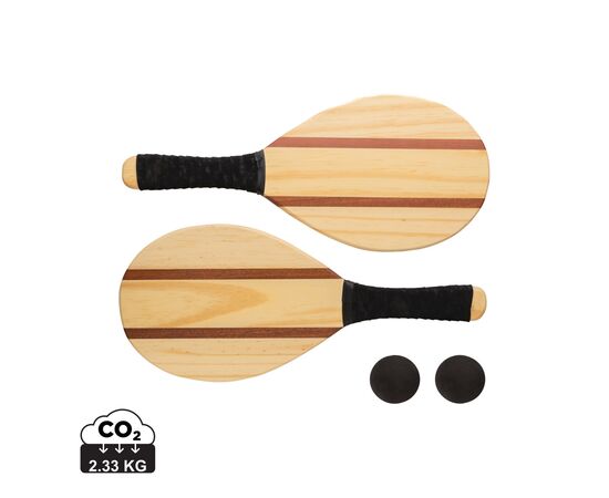 Houten frescobol tennis set Bruin - XD Collection P453.509