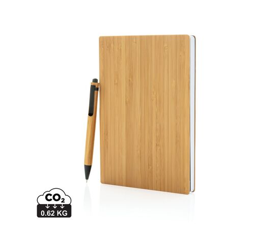 A5 Bamboo notebook & pen set Brown - XD Collection P772.159