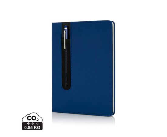 Standard hardcover PU A5 notebook with stylus pen Dark blue - XD Collection P773.315
