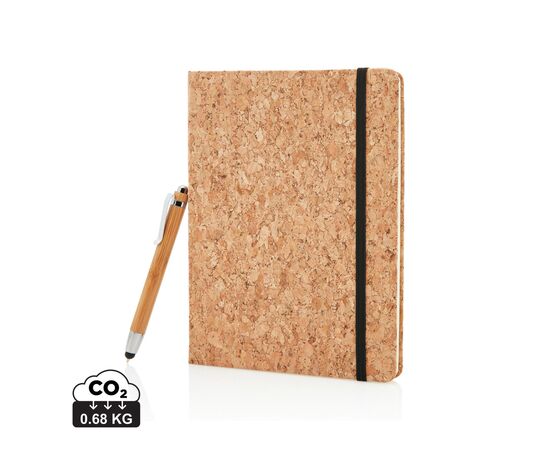 Carnet de notes en liège avec stylo en bambou A5 Brun - XD Collection P773.779