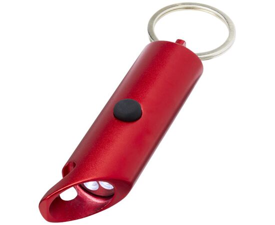 Flare led-lamp en flesopener van gerecycled aluminium met sleutelhanger Rood - Unbranded 10457421