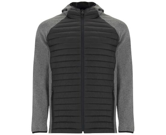 Minsk unisex hybrid geïsoleerd jack Zwart, Heather zwart - Roly R11208M1