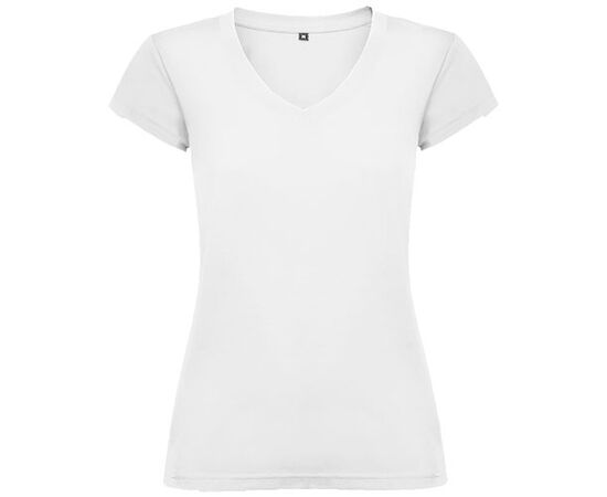 Victoria short sleeve women's v-neck t-shirt White - Roly R66461Z3