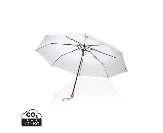 20.5" Impact AWARE™ RPET 190T Pongee bamboo mini umbrella White - XD Collection P850.573
