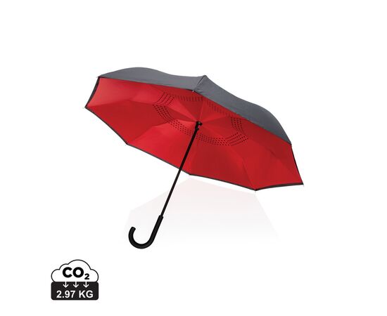 23" Impact AWARE™ RPET 190T reversible paraplu Rood - XD Collection P850.634