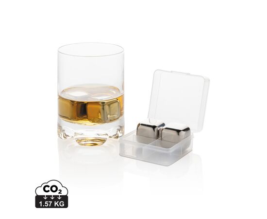Herbruikbare RVS ijsblokjes 4st Zilver - XD Collection P911.082