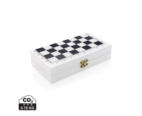 Deluxe 3-in-1 board game in wooden box White - XD Collection P940.053