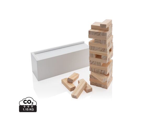 Deluxe tumbling tower wood block stacking game White - XD Collection P940.083