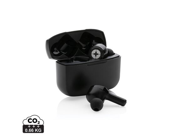 Swiss Peak ANC TWS-Ohrhörer aus RCS recyceltem Kunststoff Schwarz - Swiss Peak P329.831