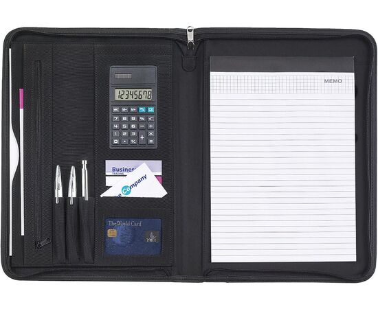 Conférencier A4 zippé en microfibre Rianna Noir -  8410.001