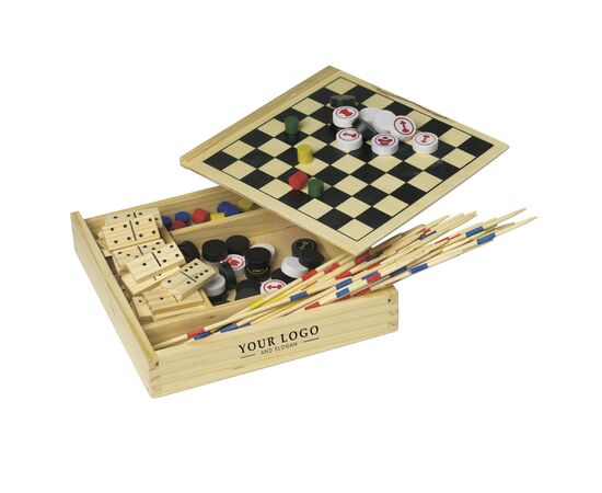 Houten 5-in-1 spellenset Cherie Bruin -  6163.011
