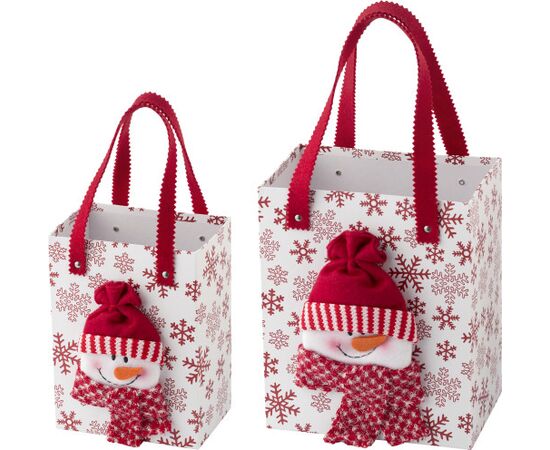 Kerstgeschenkdoos, set van 2 Scott Wit, Rood -  5222.188.Sneeuwpop
