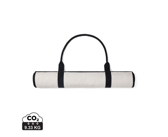 VINGA Tapis de plage en toile recyclée AWARE™ Volonne Blanc cassé, Noir - Vinga V459103