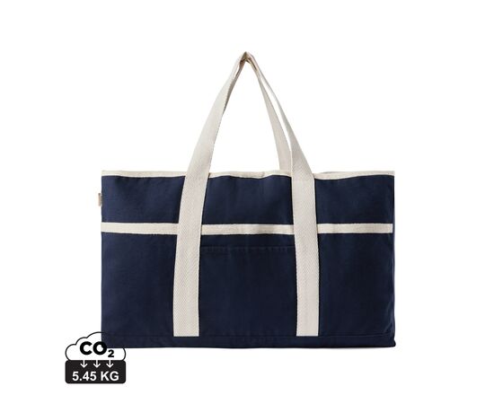 VINGA Volonne AWARE™ recycled canvas strandtas Blauw, Gebroken wit - Vinga V762035