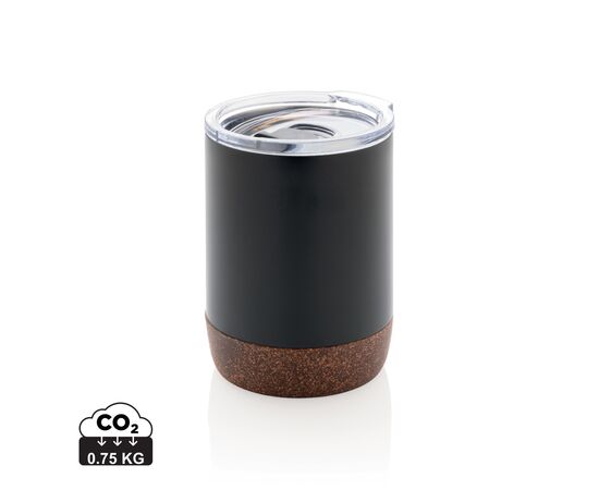 Petite tasse à café en liège et acier recyclé RCS Noir - XD Collection P435.051