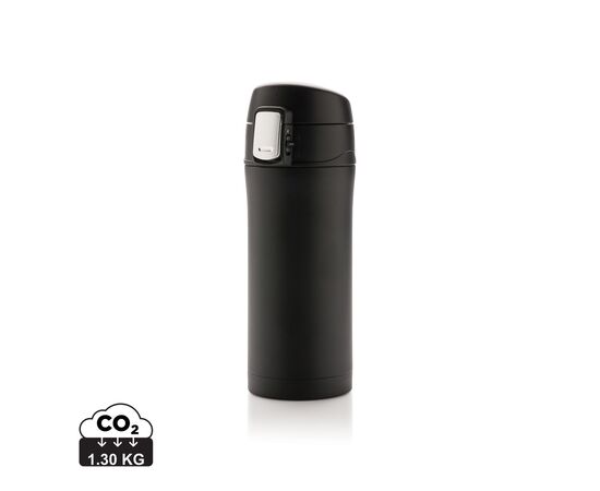 RCS gerecycled roestvrijstalen easy lock lekvrije vacuüm mok Zwart - XD Collection P435.061