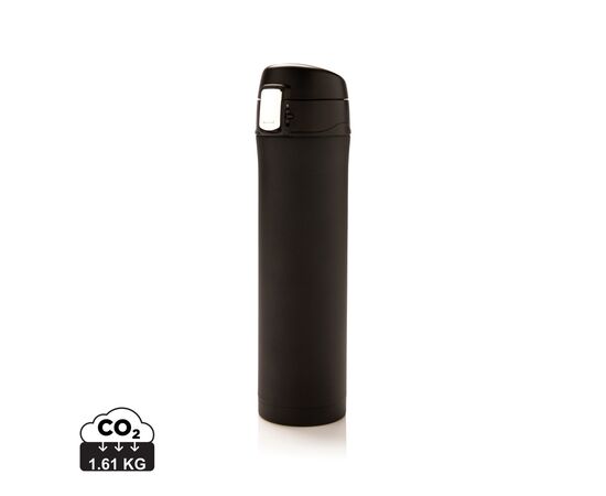 RCS gerecycled roestvrijstalen easy lock thermosfles Zwart - XD Collection P435.501