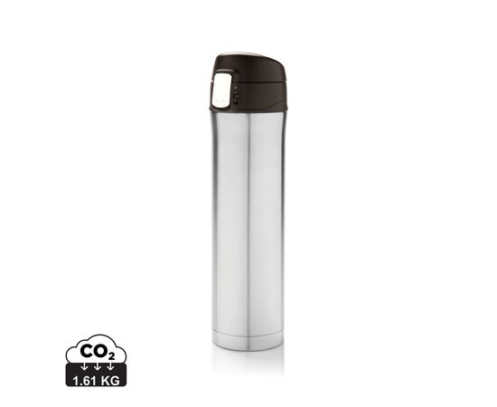 RCS gerecycled roestvrijstalen easy lock thermosfles Zilver - XD Collection P435.502