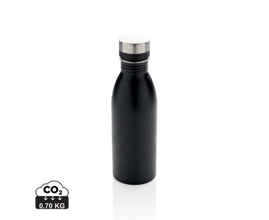 RCS gerecycled roestvrijstalen luxe waterfles Zwart - XD Collection P435.711