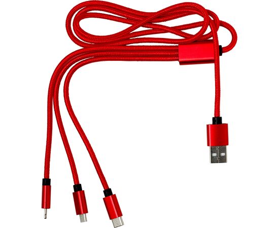 3-in-1 Ladekabel aus Nylon Felix Rot -  8597.008