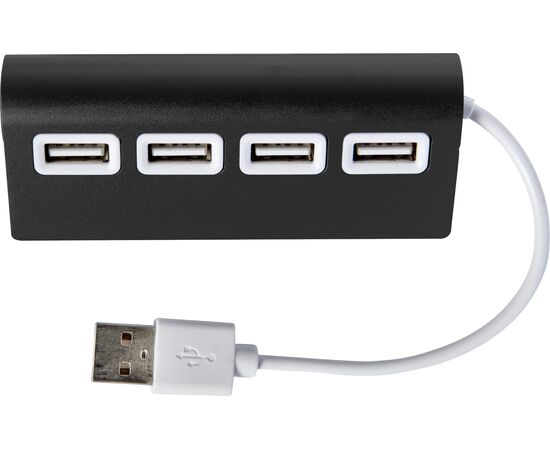 Hub en aluminium de 4 ports USB Leo Noir -  7737.001