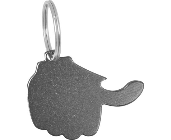 Aluminium 2-in-1 sleutelhanger Silvano Zwart -  8876.001