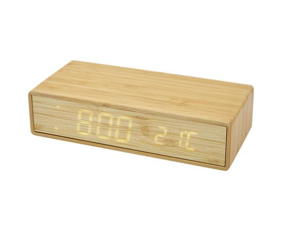 Chargeur à induction Minata en bambou avec horloge Beige - Unbranded 12424302