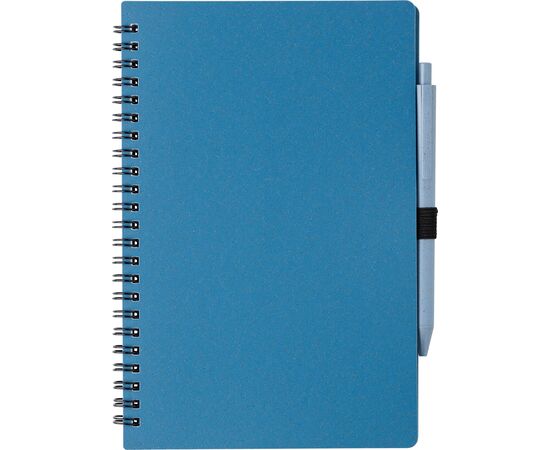 Notizbuch und Kugelschreiber aus Weizenstroh Massimo Blau -  480875.005