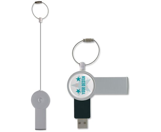 USB flash drive retractable 4GB Silver -  LT26702-N0005