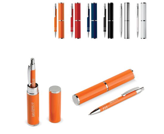 Stylo bille dans étui tube métal Rouge -  LT80536-N0021