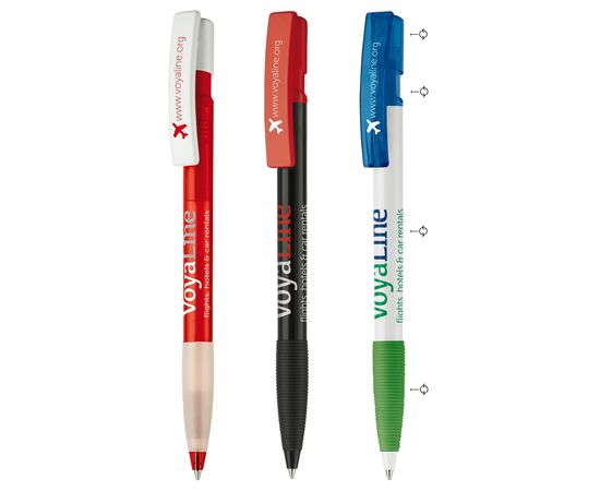 Balpen Nash grip combi Wit, Transparant, Fluor assorti -  LT80803-N0999