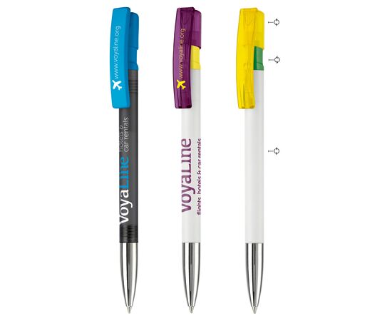 Kugelschreiber Nash Combi mit Metallspitze Weiß, Transparent, Neon Sortiment -  LT80806-N0999