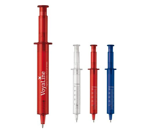 Injectiespuitpen transparant Transparant, Blauw -  LT87227-N0411