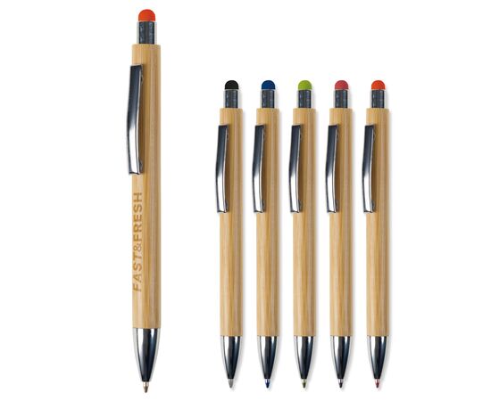 Bambus Kugelschreiber New York mit Touchpen Blau -  LT87285-N0011