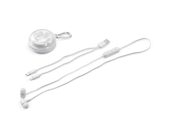 Écouteurs sans fil avec boîtier rond Blanc -  LT90499-N0001