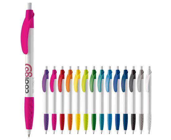 Balpen Cosmo grip hardcolour Wit, Wit -  LT87622-N0101