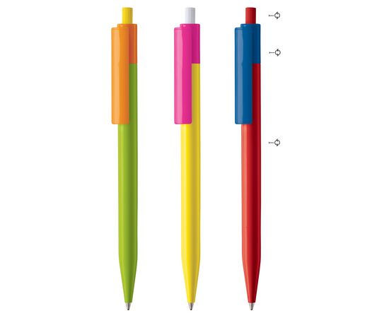 Stylo bille Kuma combi Blanc, Transparent, Assortiment fluorescent -  LT87879-N0999