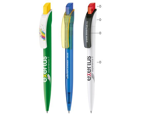 Balpen Cube combi Wit, Transparant, Fluor assorti -  LT87985-N0999