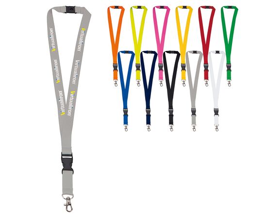 Polyesterkoord 20 mm met gesp en haak Zwart -  LT90879-N0002