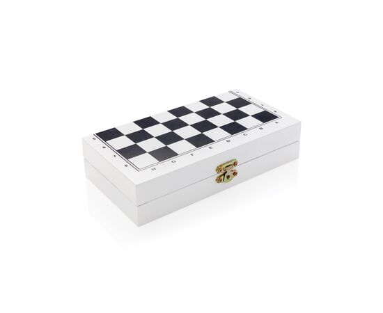 Deluxe 3-in-1 board game in wooden box White - XD Collection P940.053