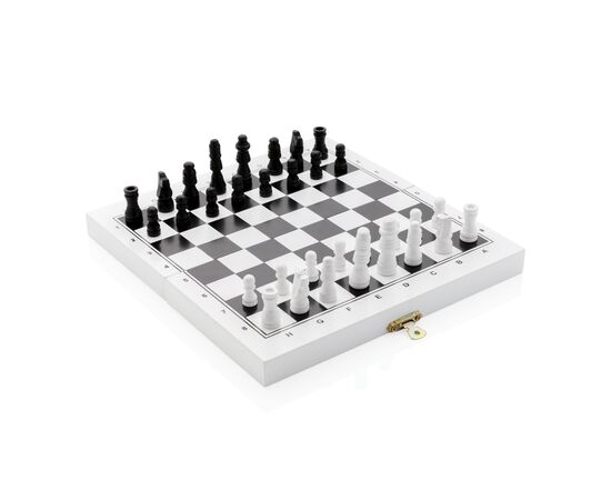 Deluxe 3-in-1 board game in wooden box White - XD Collection P940.053