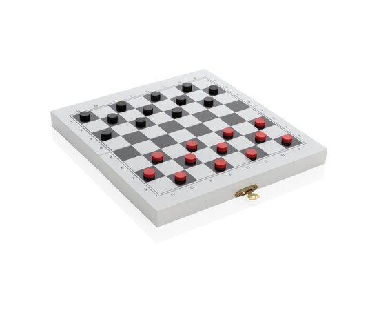 Deluxe 3-in-1 board game in wooden box White - XD Collection P940.053