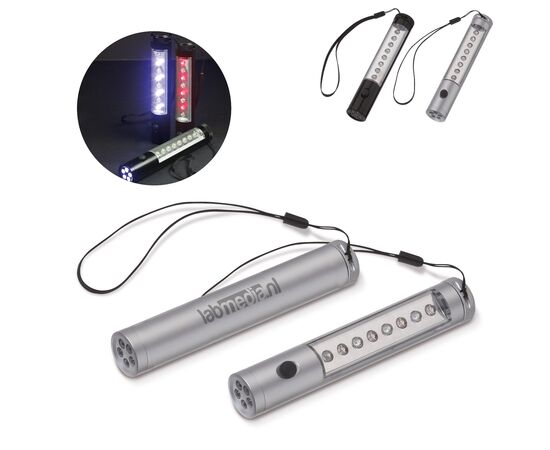 Aluminum torch magnet 5+8 LED Silver -  LT90997-N0005