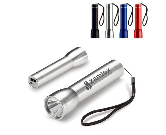 Powerbank zaklamp 2200mAh Zilver - empty LT91020-N0005