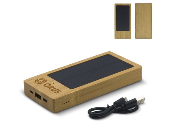  Powerbank bambou solaire 8000mAh Bois -  LT91276-N0093