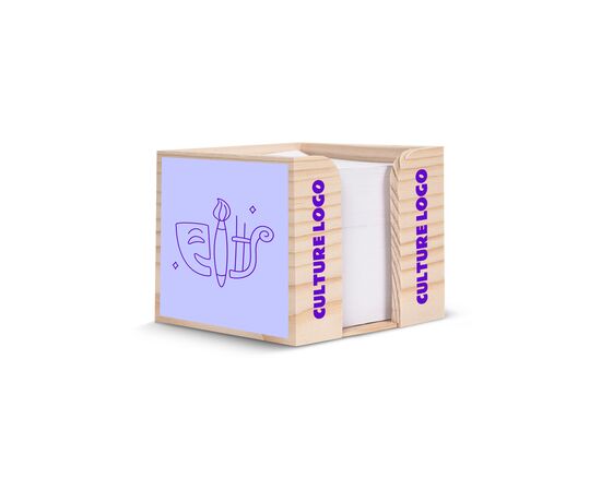 Boite cube papier bois, avec papier recyclé 10x10x8.5cm Marron clair -  LT91911-N0052