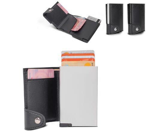 Kartenetui mit RFID-Schutz Schwarz, Silber -  LT92190-N0205